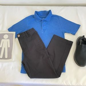 Cat and Jack sz 8 black uniform pants with fastener button and adjustable waste